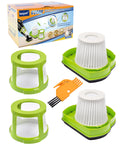 Pet Hair Eraser Vacuum Filter Replacement For Bissell 1782, showing two filters, green frames, and cleaning brush.