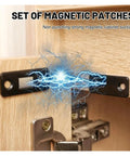 Ultra Thin Magnetic Cabinet Catches With Invisible Magnets Self Adhesive Furniture Latch Six Set Silver installed on wood cabinet