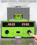 Industrial Ultrasonic Cleaner 30L 600W With Adjustable Power, Sweep And Degas control panel detail with temperature and time settings.