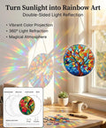 Acrylic Jigsaw Puzzle Suncatcher Kit 83 Piece DIY Sun Catcher hanging by window creating rainbow effect, Style 4, 7.4 inch.