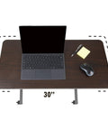 Rolling Overbed Table With Wheels For Bedside, Sofa Or Recliner Adjustable Height Laptop Desk with 15x30 inch top