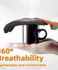 6 Pairs Sandy Nitrile Coated Safety Work Gloves, Level 6 Abrasion Resistance showcased balancing on mug held by hand