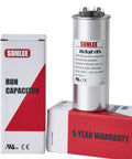 Dual Run Capacitor 45 And 5 Microfarads For HVAC Plug And Play 370V 440V CBB65 Round Replacement, UL Recognized, 5 Year Warranty