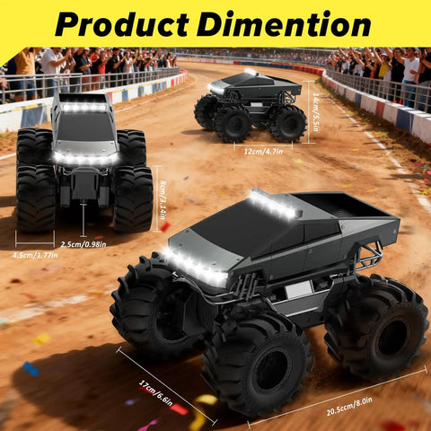 Amphibious 1 to 18 Scale RC Car Beasts All Terrain 4WD Off Road Pickup Waterproof 2.4GHz Remote Control Truck dimensions