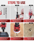 Steps to use 7-Piece Countersink Drill Bit Set With M2 HSS And 1/4-Inch Hex Shank, Adjustable Depth Stop, 82-Degree Heads