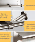 Toilet Paper Holder With Shelf Brushed Nickel Double Head Tissue Roll Holder 304 Stainless Steel Wall Mount For Bathroom details