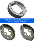 Front And Rear Brake Shoes Kit For Recon 250 ATV 1997 To 2022 With Non Asbestos Friction Material And Beefy Heavy Duty Steel Build Including 06450 HC4 900 06430 HM8 A10 06430 HM8 A00 For Smooth Braking And Rust Resistant Performance, aluminum alloy brake shoes close-up