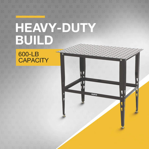 Heavy Duty Steel Welding Table With 24-Piece Fit-Up Tool Kit, 600 Lb Capacity, 36 In L X 24 In W X 33 1/4 In H, 16 Mm Fixture Holes
