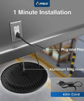 UFO LED High Bay Light Beast Mode Bright 150W 21000 Lumen 5000K with aluminum hook, installed with 63-inch cord, showing plug and play feature.