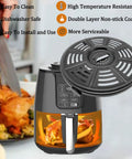 Upgraded 4 Quart Air Fryer Crisping Plate Fits Ninja AF100 And Similar 4 Qt Baskets Premium Nonstick Grill Pan Tray above chicken in air fryer.