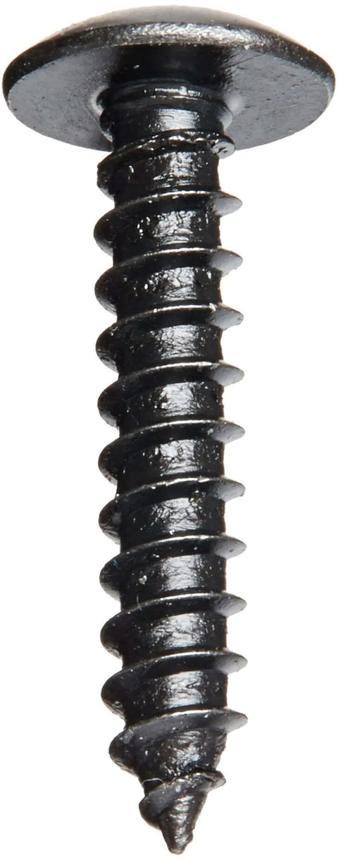 Beefy Heavy Duty Steel Sheet Metal Screw With Black Oxide Finish And Truss Head Phillips Drive Type A Point for thin metal and plywood.