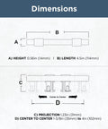 Dimensions diagram for 5 Pack Slick Matte Brushed Nickel Cabinet Handles And Adjustable Drawer Pulls Fits 1.375 To 4 Inch Hole Centers