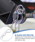 Close-up of Heavy Duty Cotter Pin Set M2.5 X 50 Mm 25 Pcs R Clips Hardware Pins Carbon Steel Spring Fasteners on machinery