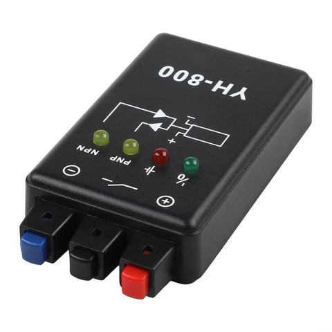 Battery Powered Proximity And Magnetic Sensor Tester With Photoelectric Compatibility, showing front connectors and indicator lights.