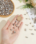 Rock Your Custom Jewelry With This Ultimate 270 Piece Silver Alloy Crafting Kit Featuring 9 Styles Cord End Caps Lobster Clasps Jump Rings And Crimp Beads For Stunning Bracelet Necklace Paracord DIY Creations That Go Viral Anywhere, silver cord findings in hand