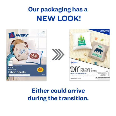 Packaging comparison of Printable Fabric Sheets For Inkjet Printer 8.5 By 11 Inch, Easy DIY Iron On Transfers, 5 Sheets Pack
