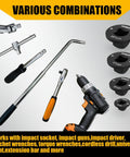 Tough As Nails Low Profile Impact Socket Adapter Set Featuring Heavy Duty Strong Magnets And Stubby Drive Conversion Fits Tight Quarters tools and drill combination.