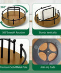 Total Breeze To Grab From Smooth Spinning Lazy Susan Napkin Holder For Kitchen Tables 9 Inch rotating wooden base with metal poles.