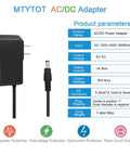 Side view of 9V DC Power Supply 1A AC Adapter 100 240V Input 50 60Hz 9V Output 1A Max 10W With 4.6Ft Cable And Eight Tips