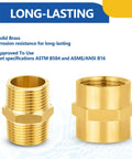 10 Pack Brass Pipe Fittings 1 Inch Male Adapter and 1 Inch Female Adapter NPT Hex Nipples for Plumbing