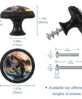 Slick Retro Fish Crystal Cabinet Knobs And Drawer Pulls Durable Ab Hardware Rust Proof Stainless Screws, 35mm wide mushroom knobs.