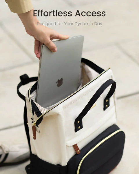 15.6 Inch Laptop Backpack For Women With Wide Open Frame For Quick Access Waterproof Large Capacity Daypack For Work Travel And School Nurse Bag