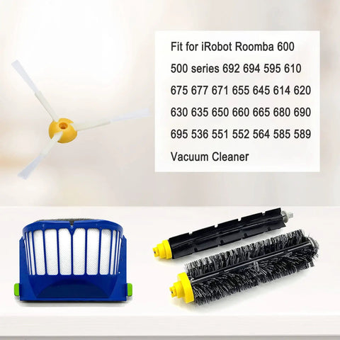 All In One Replacement Parts Kit For Roomba 600 And 500 Series Vacuum Cleaners with filter, bristle brush, side brush