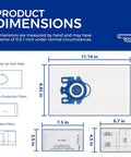 Dimensions of Nine Pack Vacuum Bag Set For Classic C1 C2 C3 And S Series Cleaners With 3D Efficiency AirClean Bags shown in diagram.