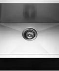 Top view of Contempo 23 Inch Undermount Stainless Steel Kitchen Sink With Single Bowl Strainer And Grid Built To Last 18 Gauge T304