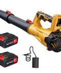 Beast Cordless Leaf Blower With 2.6Ah Battery And Charger, 6 Speed Control, Handheld Yard Blower, Yellow with batteries and charger