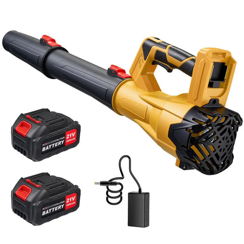 Beast Cordless Leaf Blower With 2.6Ah Battery And Charger, 6 Speed Control, Handheld Yard Blower, Yellow with batteries and charger