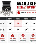 Stainless Steel Shim Kit 2 By 2 Inch Slotted Shims Collection 100 Pieces Across 10 Thicknesses For Machine Leveling chart