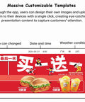 Premium 4K Interactive Led Digital Signage Display With Smart Split Screen And Smooth Portrait Or Landscape Swapping showcasing customizable templates.