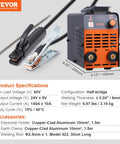 Portable 140Amp Arc And Lift TIG Welder 2 In 1 MMA Inverter With Hot Start Arc Force Anti Stick 110V lightweight design