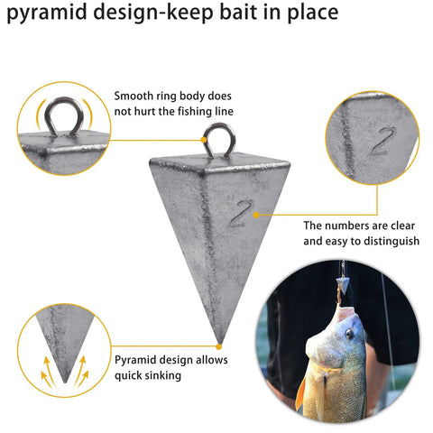 Pyramid sinker weight from 136 Piece Saltwater Tackle Kit For Surf Fishing With Lures And Rigs Hooks Leaders Swivels Sinker Weights