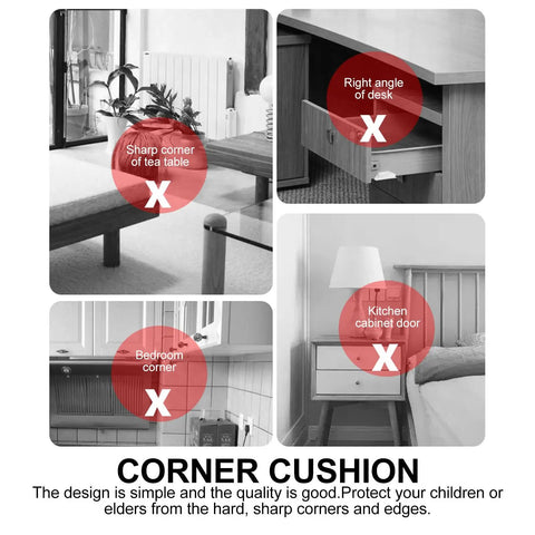 Furniture with sharp corners needing Reusable Black Corner Protectors Set 100 Pieces Plastic Box Guards Safety Pads.
