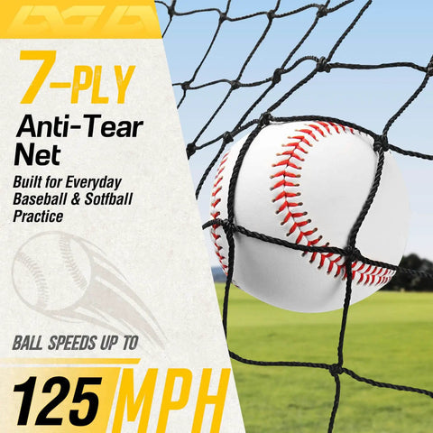 7 By 7 Feet Baseball Pitching Screen With Upgrade Frame For Righties And Lefties Tear Resistant Net With 125 MPH Protection