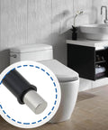 Smooth As Butter Soft Close Hydraulic Dampers No Slam Gas Struts for bathroom toilet with close-up of damping pin.