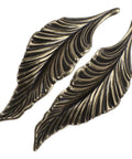 Antique Zinc Alloy Leaf Cabinet Handle Set, Vintage Style Leaf Drawer Pulls showing detailed leaf design, retro furniture hardware
