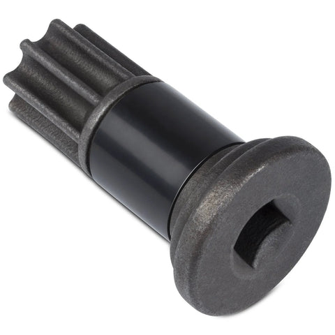 Side view of 13mm injection pump idle lock nut wrench and engine barring tool with black cylindrical shaft and gear-like end