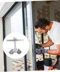 1pc Heavy Duty Sliding Door Track Roller Galvanized Industrial Door Pulley being installed by a man on a glass sliding door