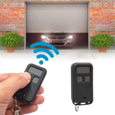 Remote For 890MAX Garage Door Opener Mini Key Chain Replacement That Flat Out Works With 80 Series 970 Series shown controlling garage door