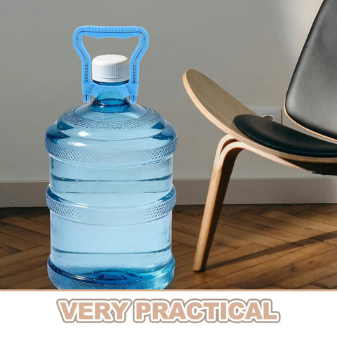 Vicasky Heavy Duty Water Bottle Handle Lifter With Non Slip Grip Works For Buckets And Gallon Jugs Sturdy Pp Utility Carrier on blue gallon jug.