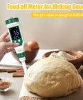 Pro Grade Food pH Meter With High Accuracy 0.01 Resolution testing dough acidity in kitchen with spear type sensor large glass bulb