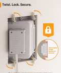 TV In Wall Cable Management Kit With USB And Type C Ports Cord Hider showing recessed power installation in drywall with secure wings.