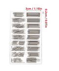 Pro Grade Stainless Steel Watch Band Pins Replacement Kit with 270 assorted spring link rods in organizer box