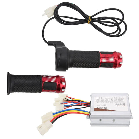 48V 500W Brushed Speed Controller With Throttle Grip For Universal Motors In Electric Vehicles Like E Tricycles Scooters And Mobility Aids With Aluminum Heat Dissipation Shell, throttle and controller set