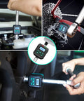 Half Inch Digital Torque Wrench Adapter Turns Any Ratchet Into A Pro Torque Tool 7.5 To 250 Ft Lb (10 To 340 Nm) With 2 Percent Accuracy Includes Case, Two Socket Adapters, Mini Screwdriver, Calibration Certificate, And Manual. Electronic 1/2 in drive on bike and car parts.