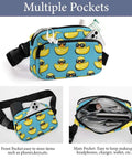 Crossbody Fanny Pack For Men And Women Adjustable Strap Belt Bag 300D Twill Construction Hands Free with cool duck sunglasses print