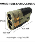 Waterproof Hunting Rangefinder With 5 To 900 Yards Range Fast Under 0.5 Seconds Readouts Camo Laser Distance Finder Angle And Scan Modes 6X Magnification Hunt Ready Archery Tool For Hunters compact camo unit, 4.56 x 3.07 x 1.69 in, 164g